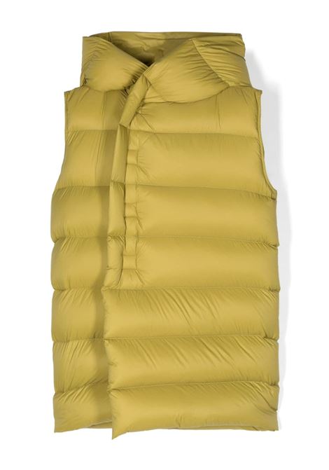 Gilet imbottito con chiusura decentrata in verde oliva - bambino RICK OWENS KIDS | BG02C6999NPD332